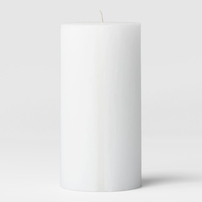 Yellow Butterfly - Affirmation White Pillar Candle (Back)
