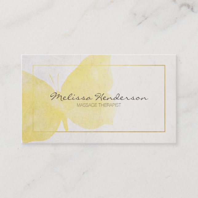 Yellow Butterfly Business Card (Front)