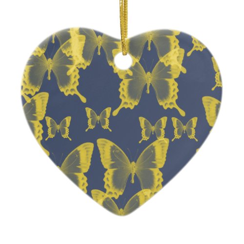 yellow butterfly ceramic ornament