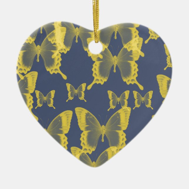 yellow butterfly ceramic ornament (Front)