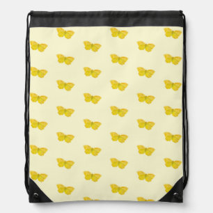 Yellow Butterfly Common Brimstone Flying Drawstring Bag