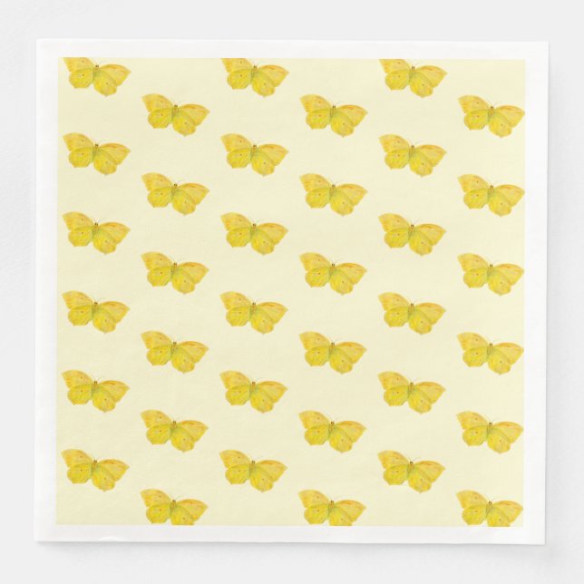 Yellow Butterfly Common Brimstone flying    Paper Dinner Napkins (Front)