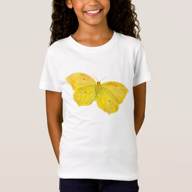 Yellow Butterfly Common Brimstone flying  T-Shirt (Front)