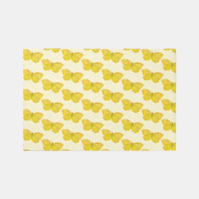 Yellow Butterfly Common Brimstone Kids Play Rug (Front)