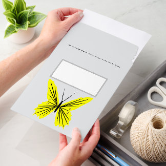 Yellow Butterfly Design Any Colour Background Envelope Mailers