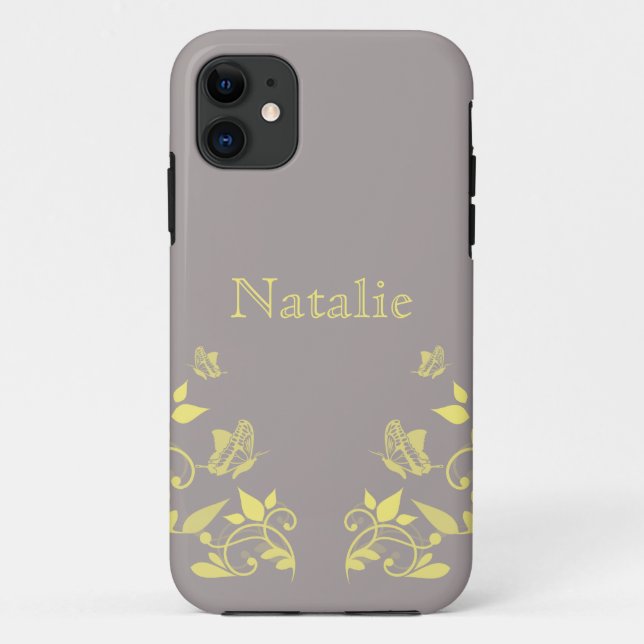 Yellow Butterfly Floral BT iPhone 5 Case (Back)