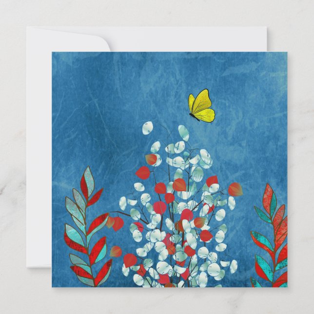 Yellow Butterfly Invitation (Back)