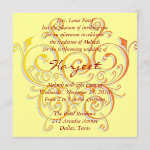 Yellow butterfly invitation