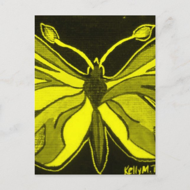 Yellow Butterfly Lady Insect Postcard (Front)