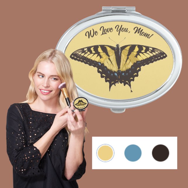 Yellow Butterfly Mother's Day Compact Mirror (Yellow Butterfly Compact Mirror is a great Mother's Day present. You can customize your message. :) )