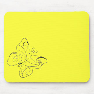 Yellow Butterfly Mousepad