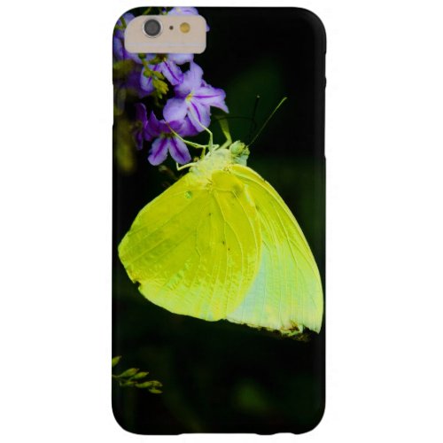 Yellow Butterfly on Purple Flower Barely There iPhone 6 Plus Case