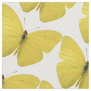 Yellow Butterfly Pattern Custom Designer Fabric