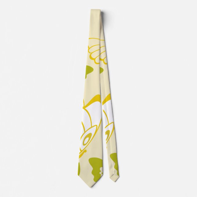 Yellow Butterfly Pattern  Neck Tie (Front)