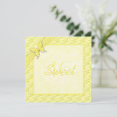 Yellow Butterfly Sweet Sixteen Invitation (Standing Front)