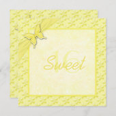 Yellow Butterfly Sweet Sixteen Invitation (Front/Back)