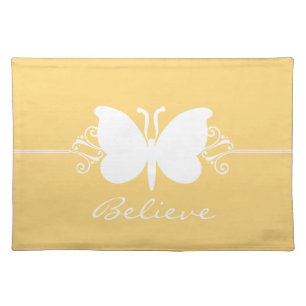 Yellow Butterfly Swirls Placemat
