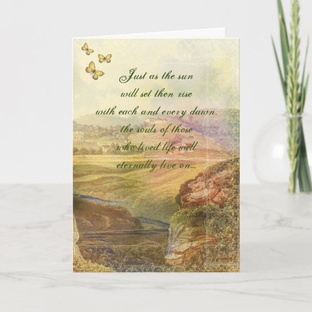 Yellow Butterfly Sympathy Card (Front)