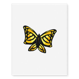 Yellow butterfly temporary tattoo