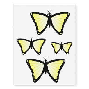 Yellow butterfly temporary tattoos