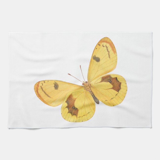 Yellow Butterfly - Vintage Fine Art Kitchen Towel