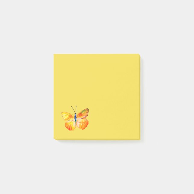 Yellow Butterfly Watercolor Drawing Notes (Front)
