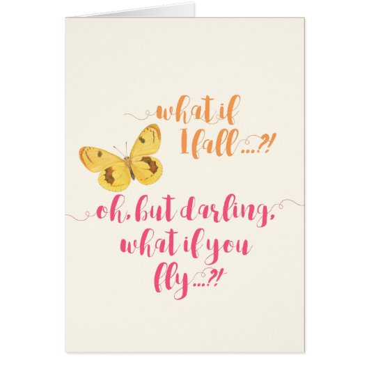 Yellow Butterfly - What if I fall? Inspirational (Front)
