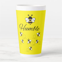 YELLOW BUZZING BEE HUMBLE CERAMIC 20 OZ. LATTE