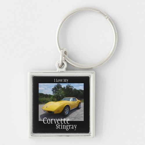 Yellow C3 1973 Corvette Stingray Key Chain