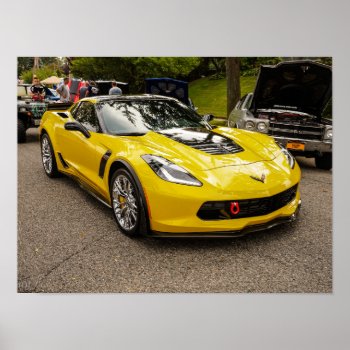 Yellow C7 Z07 Package Chevrolet Corvette Poster by rayNjay_Photography at Zazzle