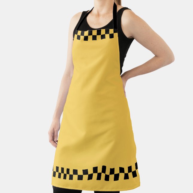 Yellow cab checkered pattern apron (Insitu)