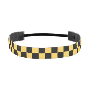 Yellow cab checkered pattern athletic headband