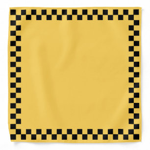 Yellow cab checkered pattern bandana