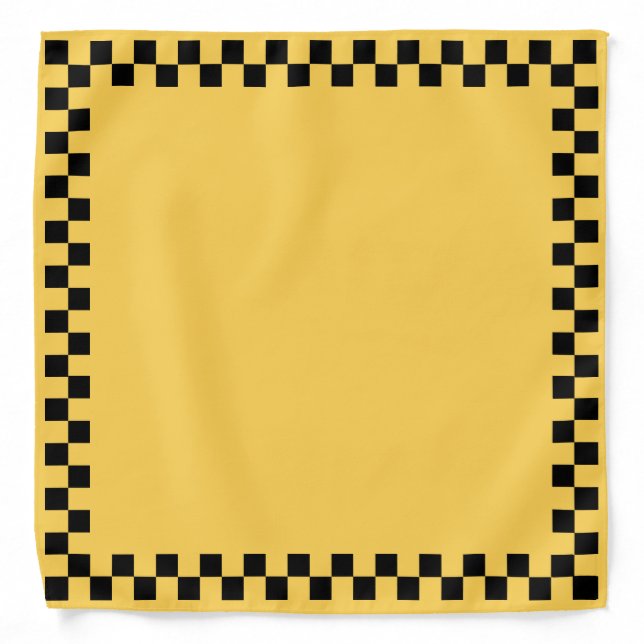 Yellow cab checkered pattern bandana (Front)