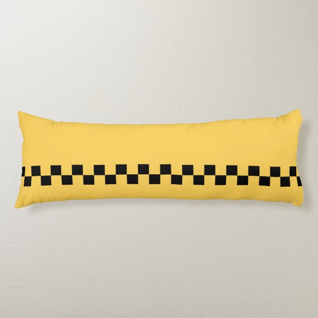 Yellow cab checkered pattern body pillow (Front)