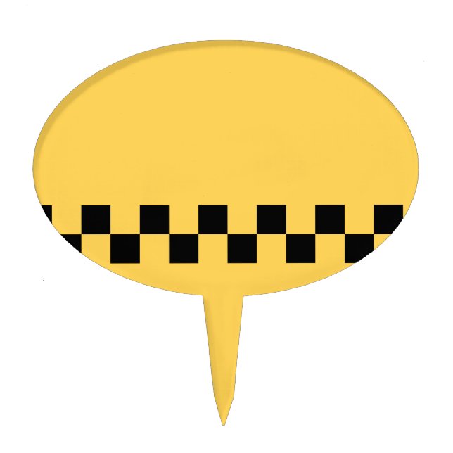 Yellow cab checkered pattern cake topper (Front)