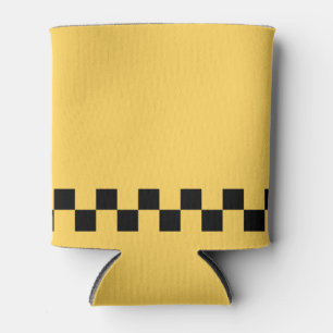 Yellow cab checkered pattern can cooler
