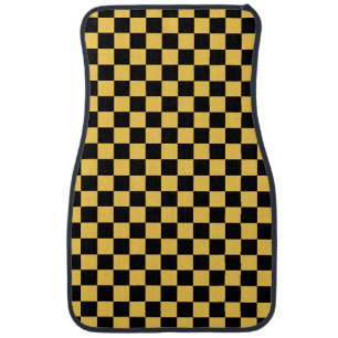 Yellow cab checkered pattern car floor mat