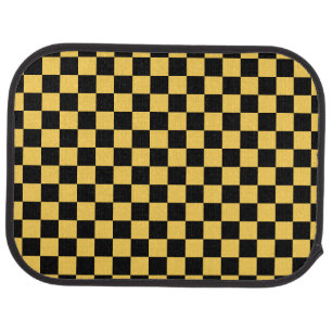 Yellow cab checkered pattern car floor mat