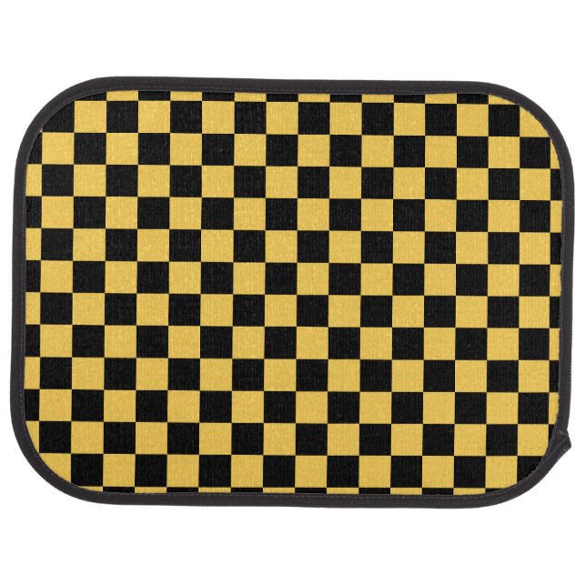 Yellow cab checkered pattern car floor mat (Rear)