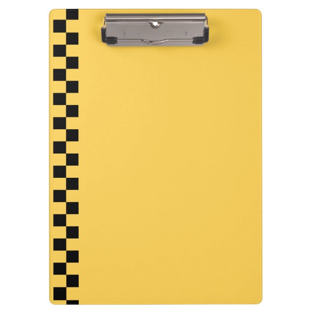 Yellow cab checkered pattern clipboard (Front)