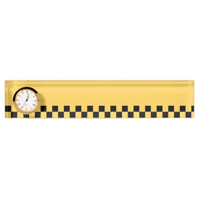 Yellow cab checkered pattern desk name plate (Front)