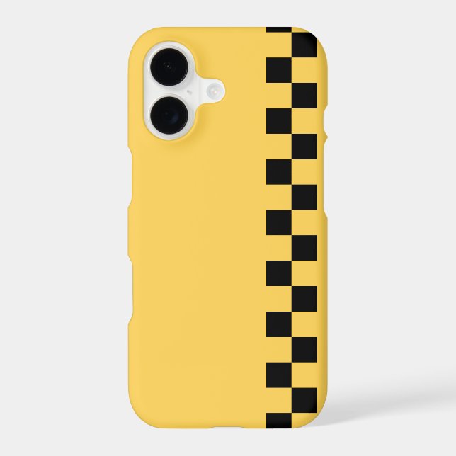 Yellow cab checkered pattern iphone case (Back)