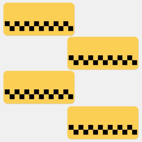 Yellow cab checkered pattern labels