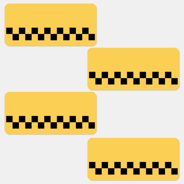 Yellow cab checkered pattern labels (Group)