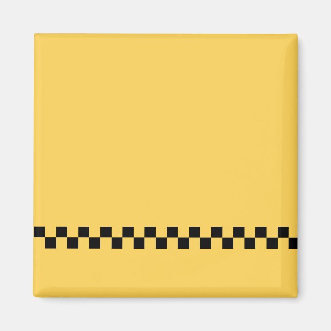 Yellow cab checkered pattern magnet (Front)