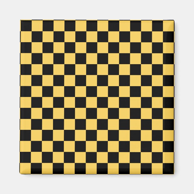 Yellow cab checkered pattern magnet (Front)