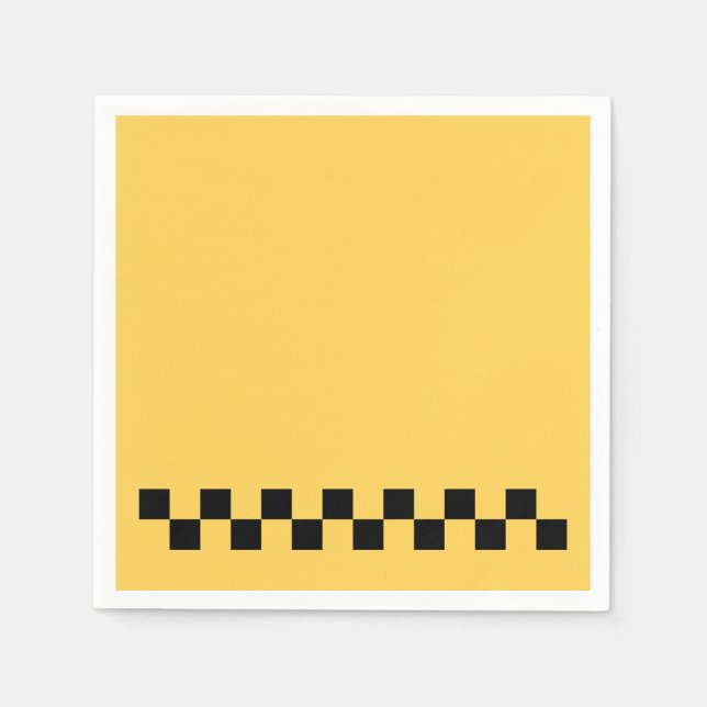 Yellow cab checkered pattern napkins (Front)