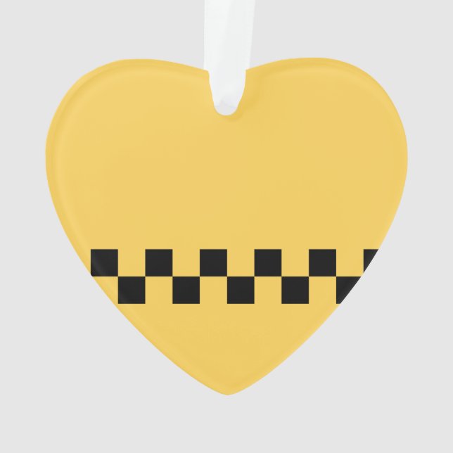 Yellow cab checkered pattern ornament (Back)