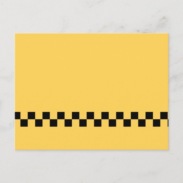 Yellow cab checkered pattern postcard (Front)